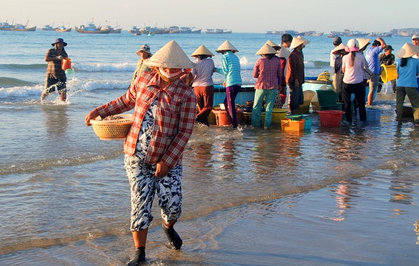 The early morning fish market in Mui Ne Habor