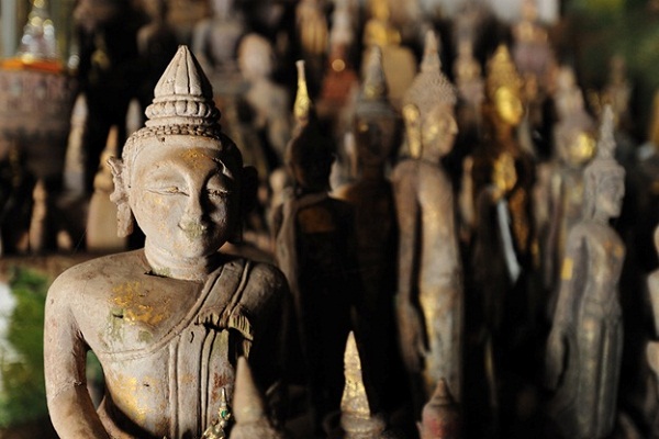 Buddha sculptures in Pak Ou Buddha Caves