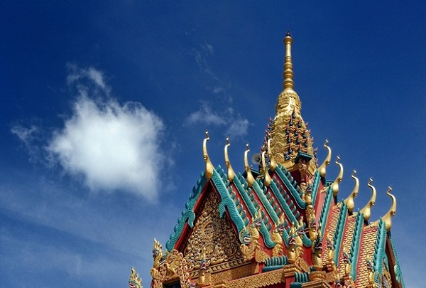 Unique roof of the temple