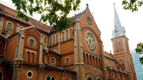 Built with red bricks of the outside walls and Neo-Romanesque style architecture of the Cathedral