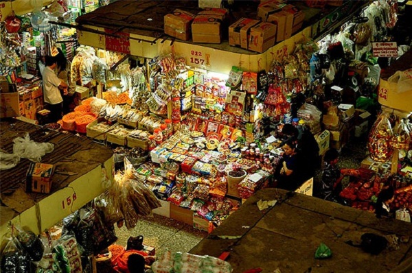 The impressive grocery store in the Russian Market, Cambodia