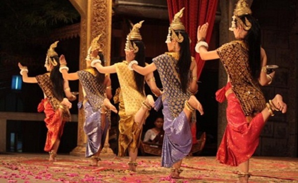 A traditional Khmer folk performance