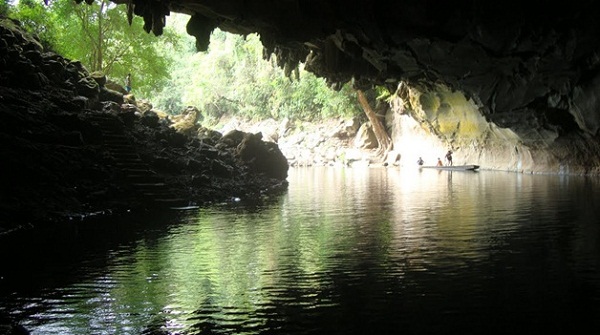 The view from inside Kong Lor Cave