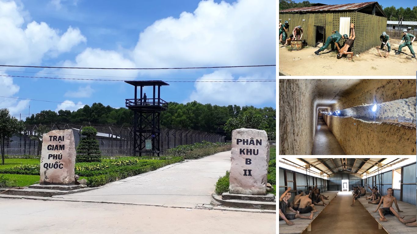 Phu Quoc Prison History Museum with reconstructed prison barracks tunnels and historical exhibits in Phu Quoc Vietnam