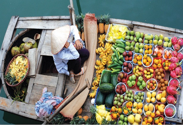 Floating market – unique culture of the Mekong Delta