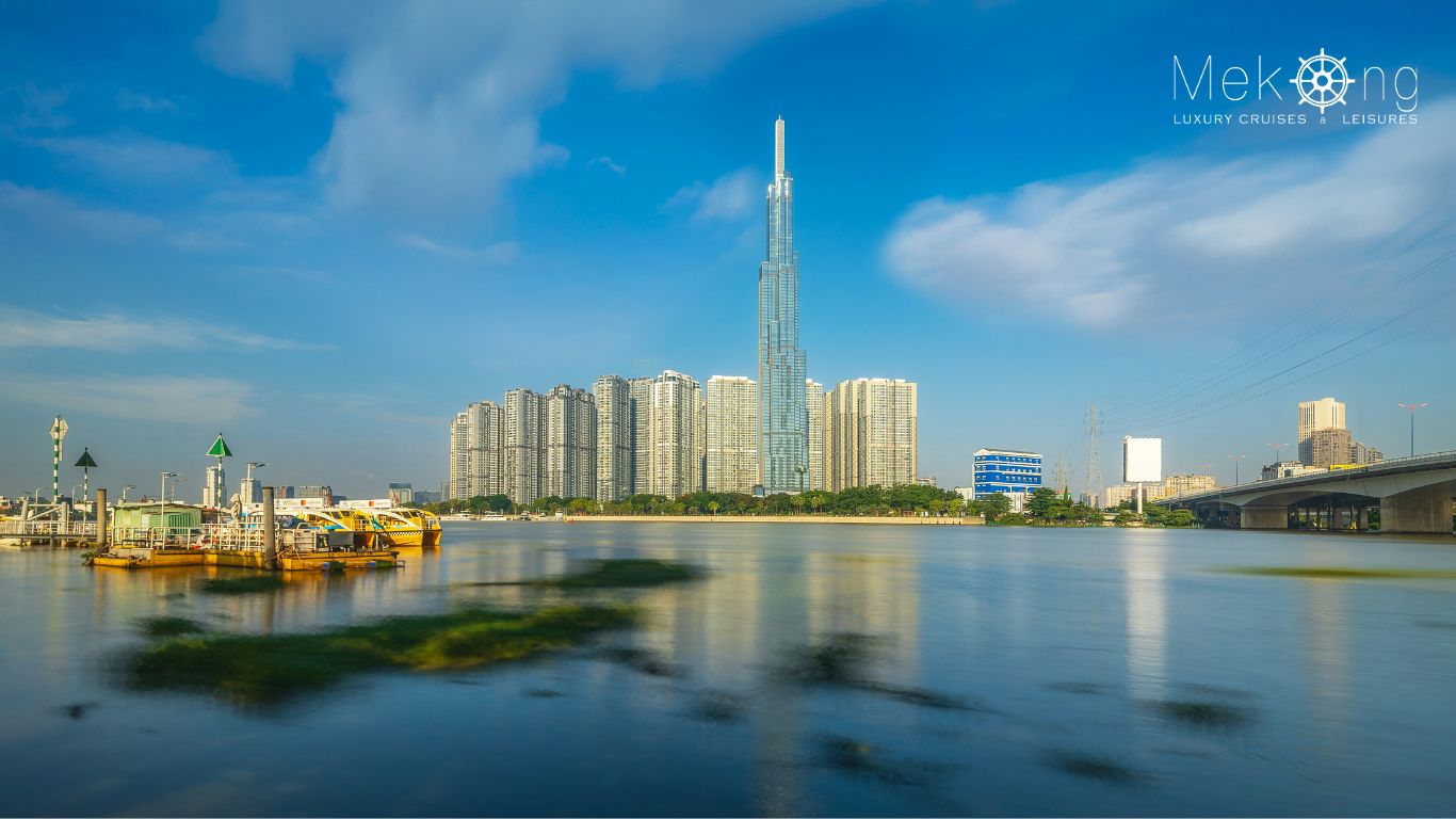 A panoramic view of the Ho Chi Minh City skyline from the river