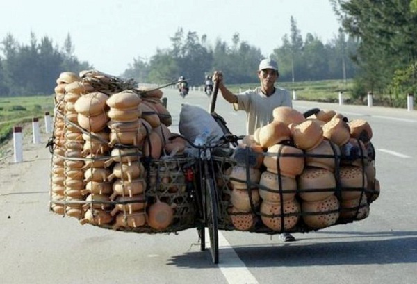 Vendor on bicycle