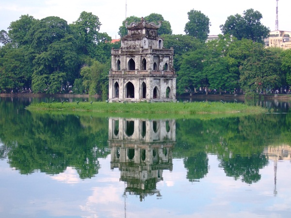 Hoan Kiem Lake in the heart of Hanoi 