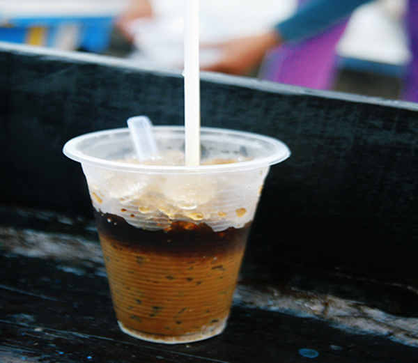 A cup of iced coffee