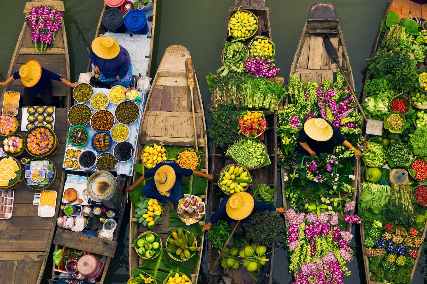 Floating market in Mekong river