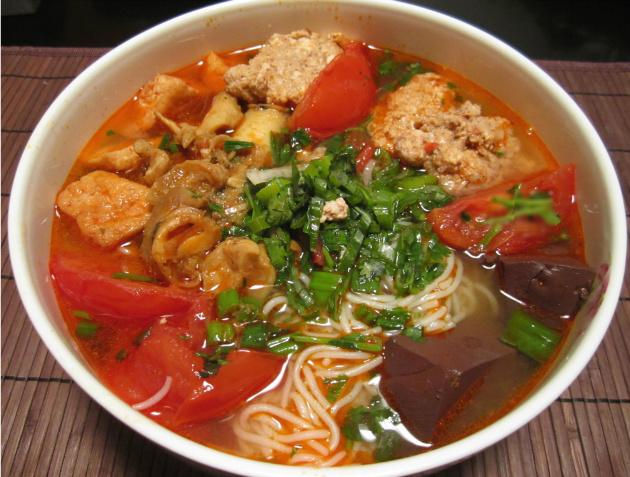 Full bowl of “Bun rieu cua oc”