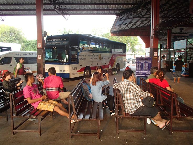 Waiting for bus at the bus station