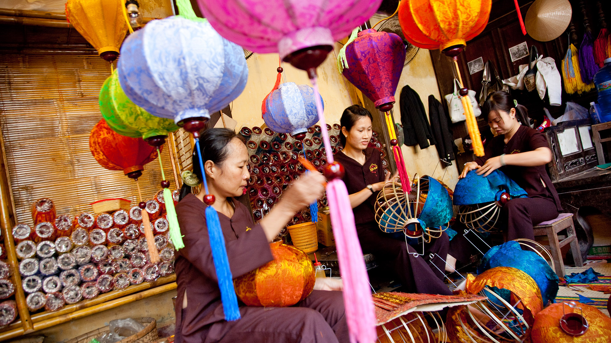 Latern making in the central of ancient town Hoi An