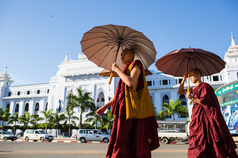 Respecting the monks in Myanmar is one of things to remember when visiting temples