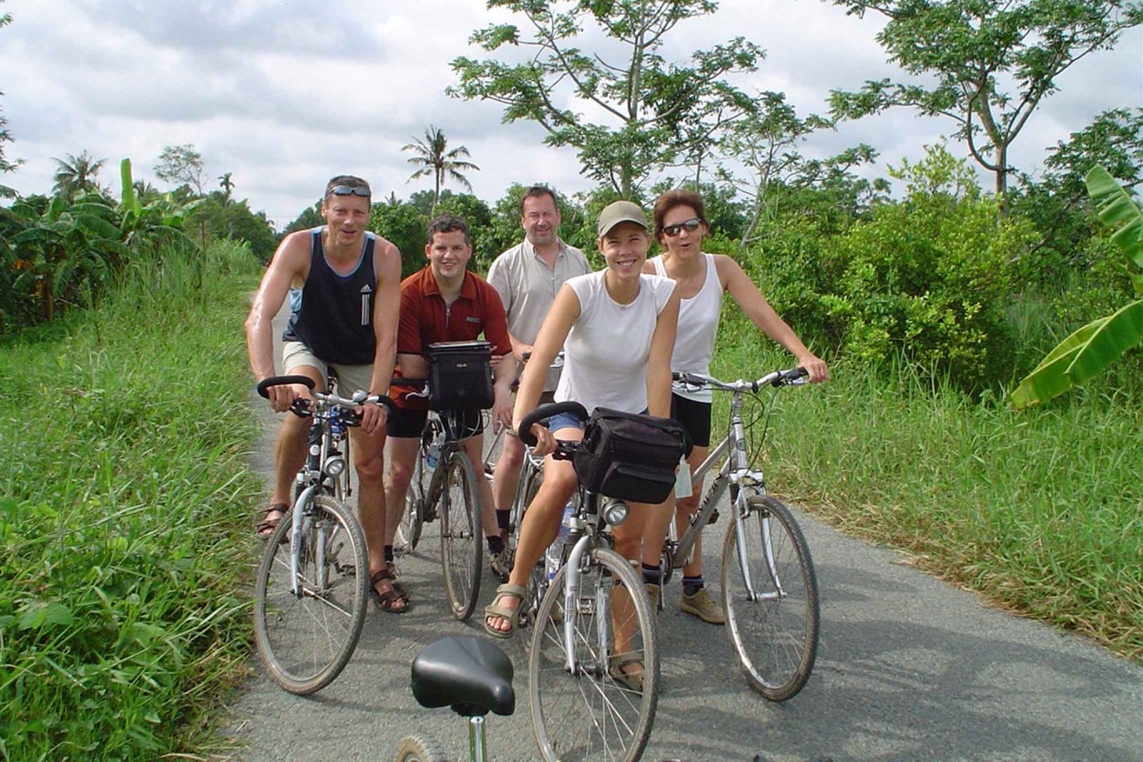 Ride a bike around peaceful village