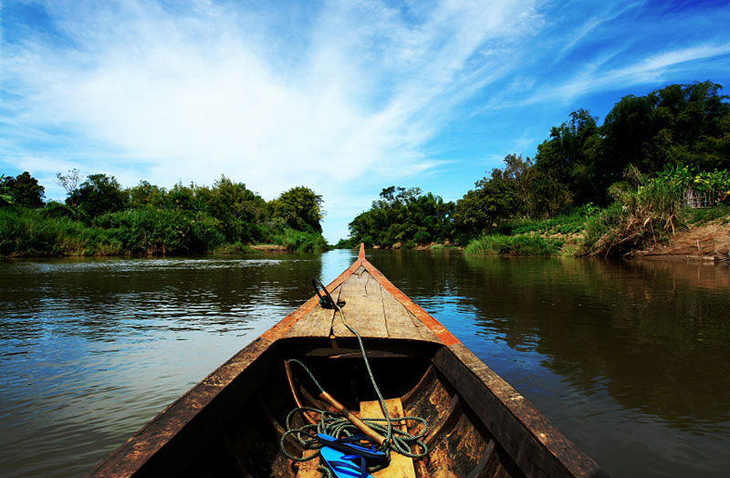 Travel on boat in Mekong Delta