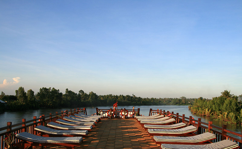 Tourists can chill out on the deck area, getting some sun burn there