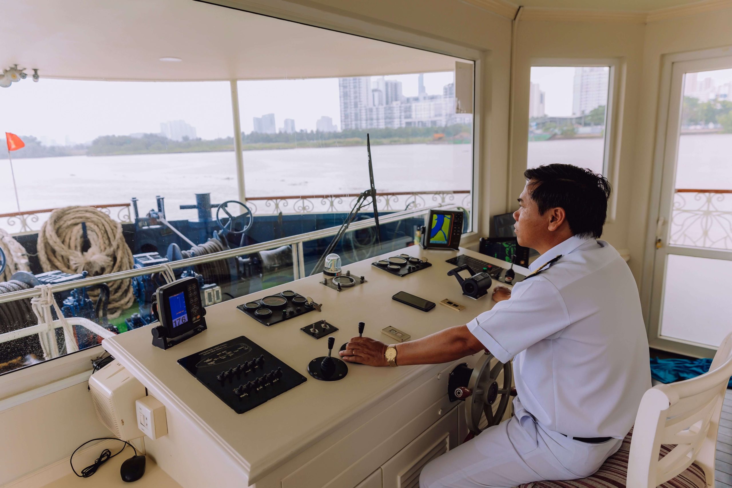 Polite Captain on Mekong Princess Cruise