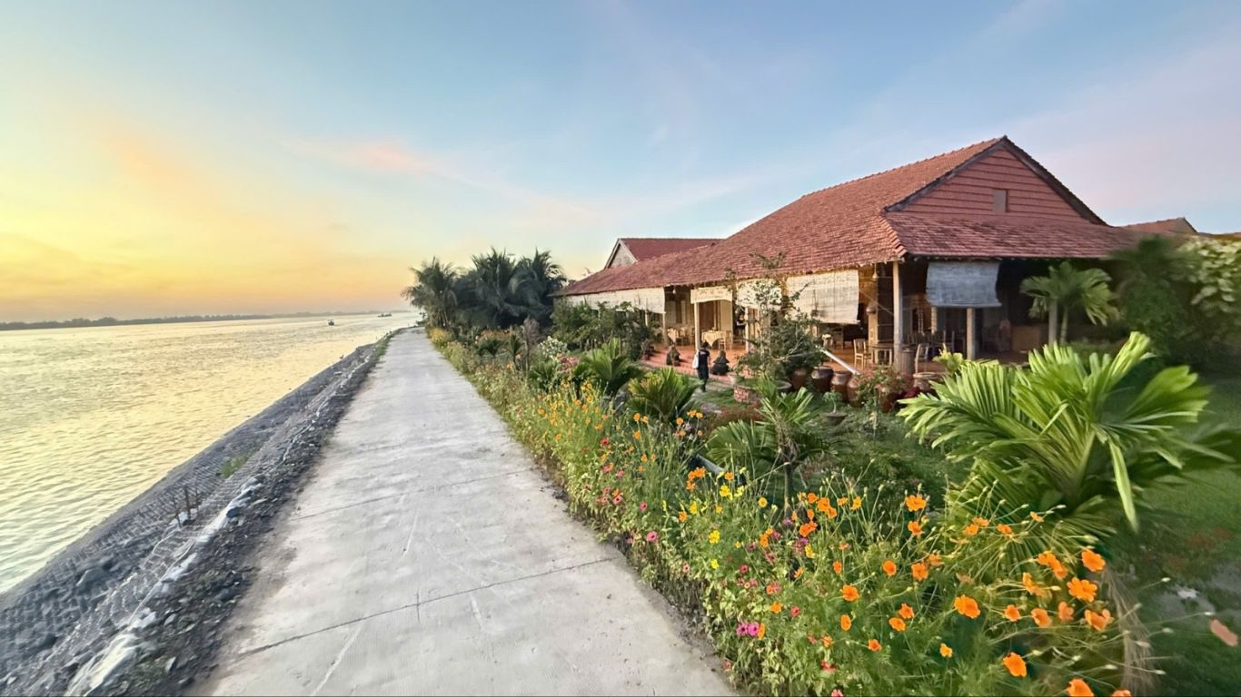 A homestay on the waterside amidst the Mekong Delta