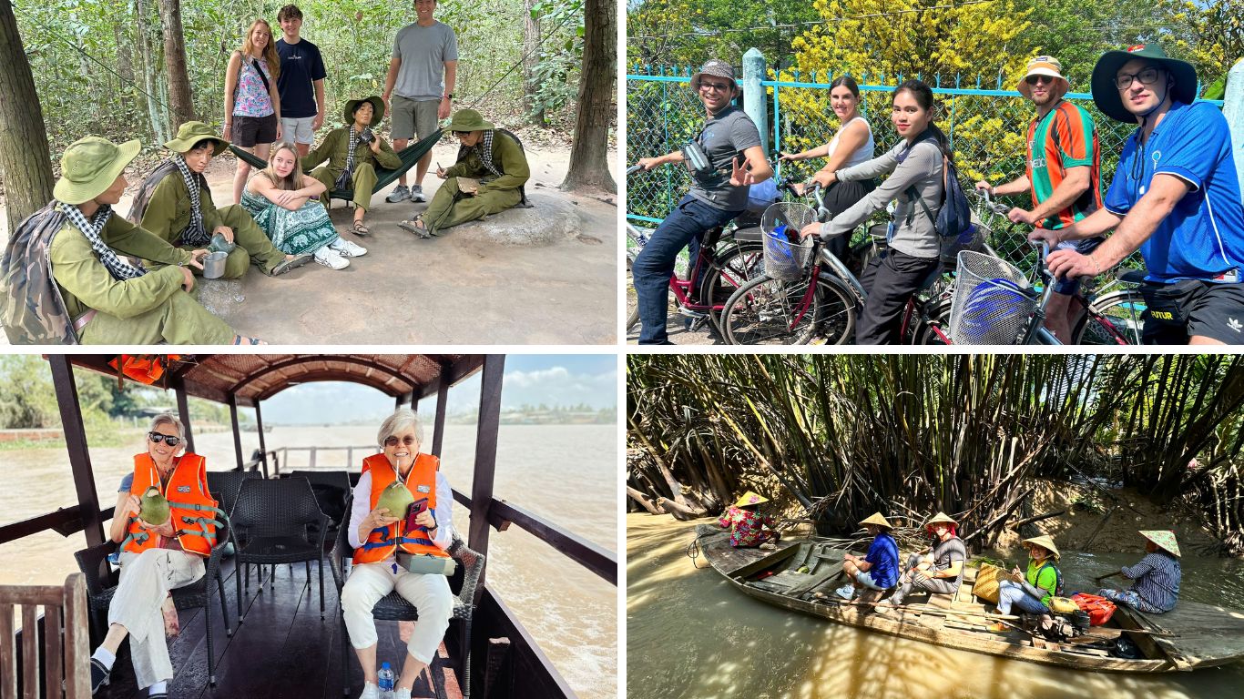 4 day private tour itinerary Ho Chi Minh City Ben Tre Mekong Delta cycling boat trip Cu Chi Tunnels